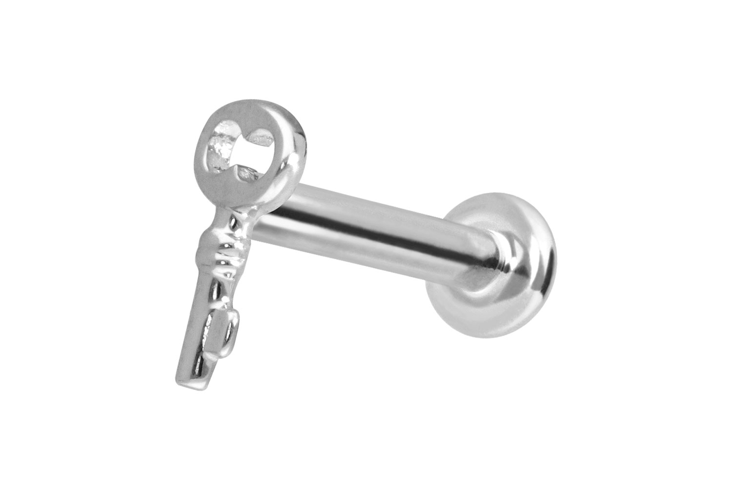 14 Karat Gold Labret Piercing mit Innengewinde SCHLÜSSEL